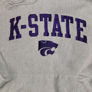 Heavy Weight K-State Embroidered Hoodie Sweatshirt LARGE Kansas KSU Wildcats